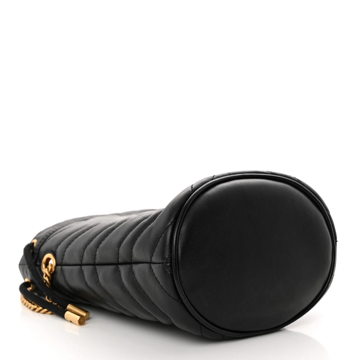 Calfskin Matelasse Mini GG Marmont 2.0 Bucket Bag Black