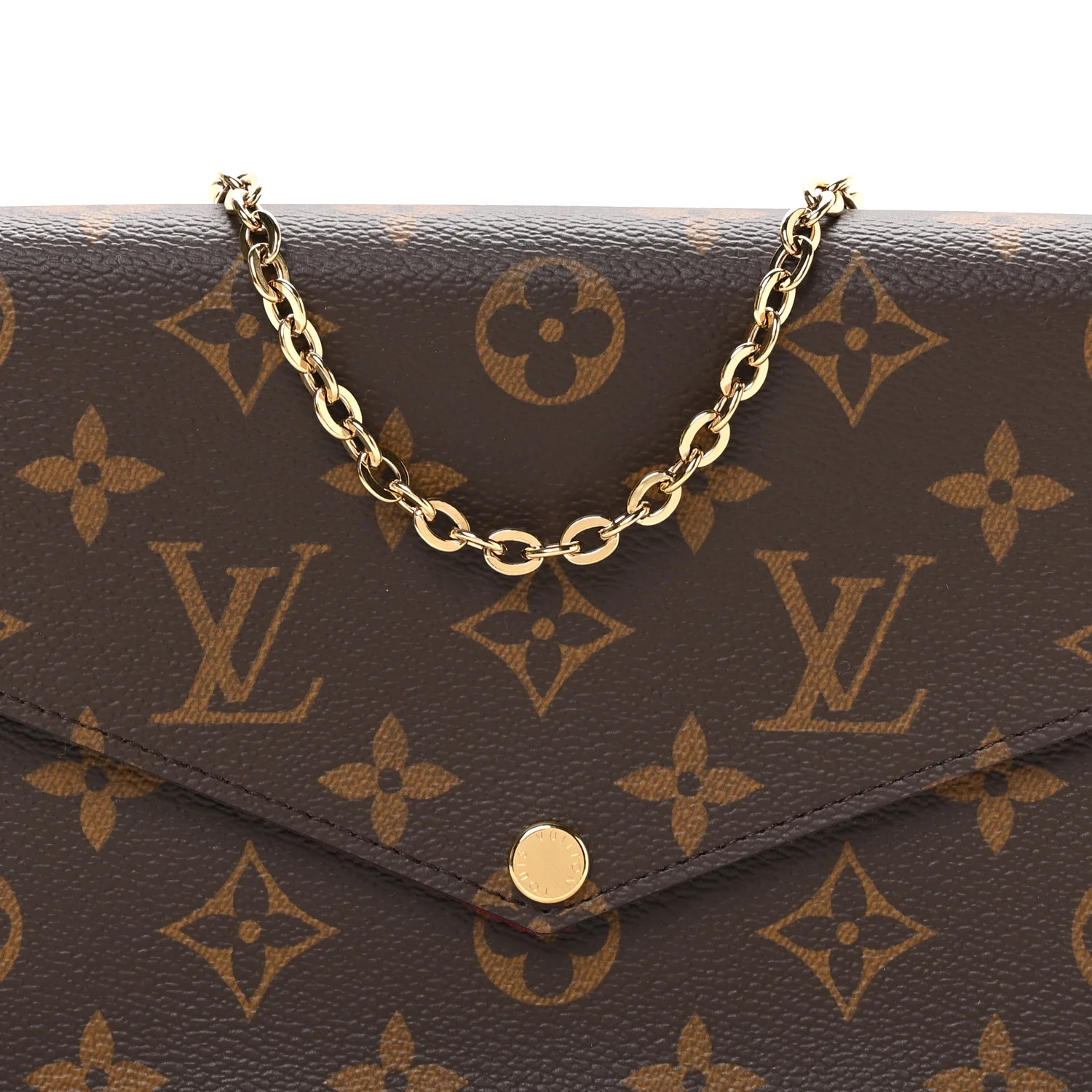 Monogram Pochette Felicie Chain Wallet Fuchsia