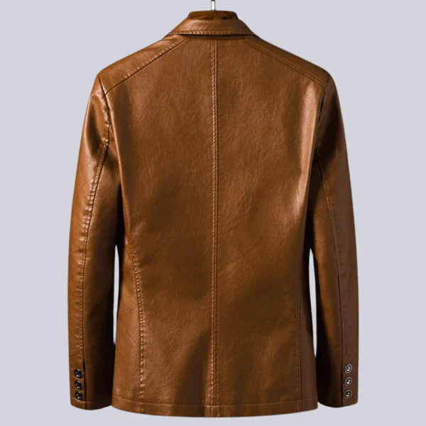Veste en cuir léger pour homme avec doublure en coton