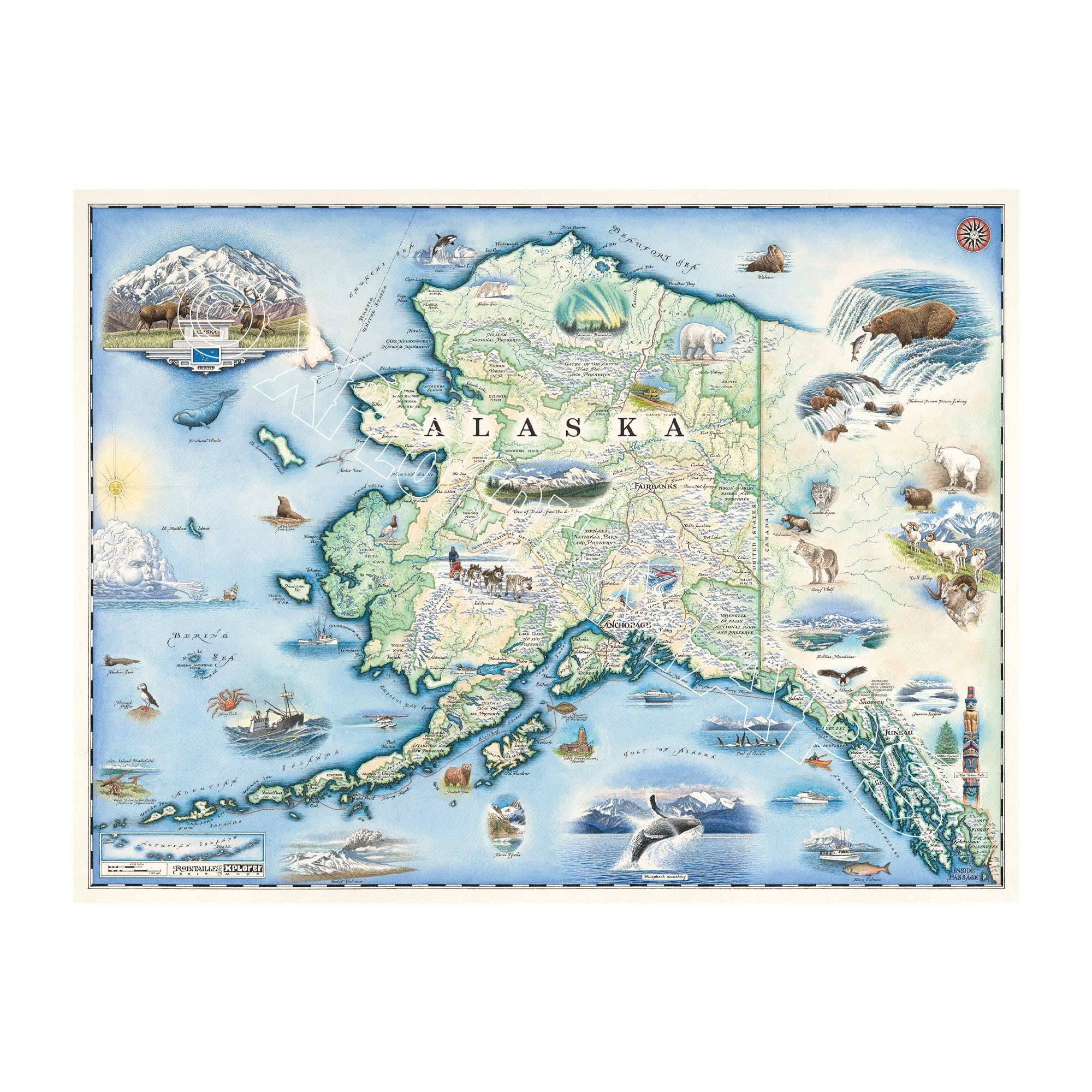 Alaska State Map Art - 100% Custom Prints