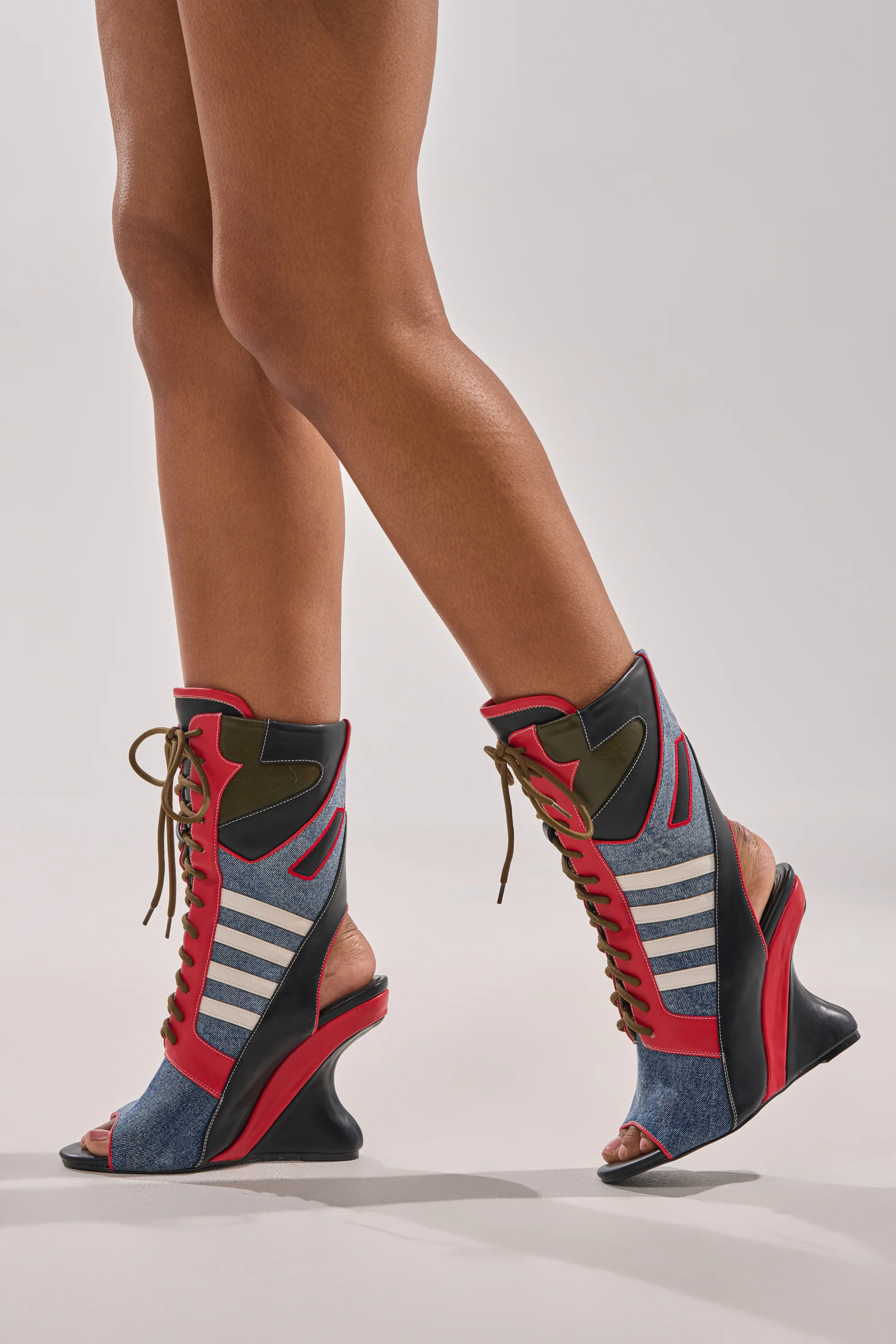 AKIRA GOLD MAYWEATHER MULTI SPORTY LOOK WEDGE BOOTIE - Akira Store
