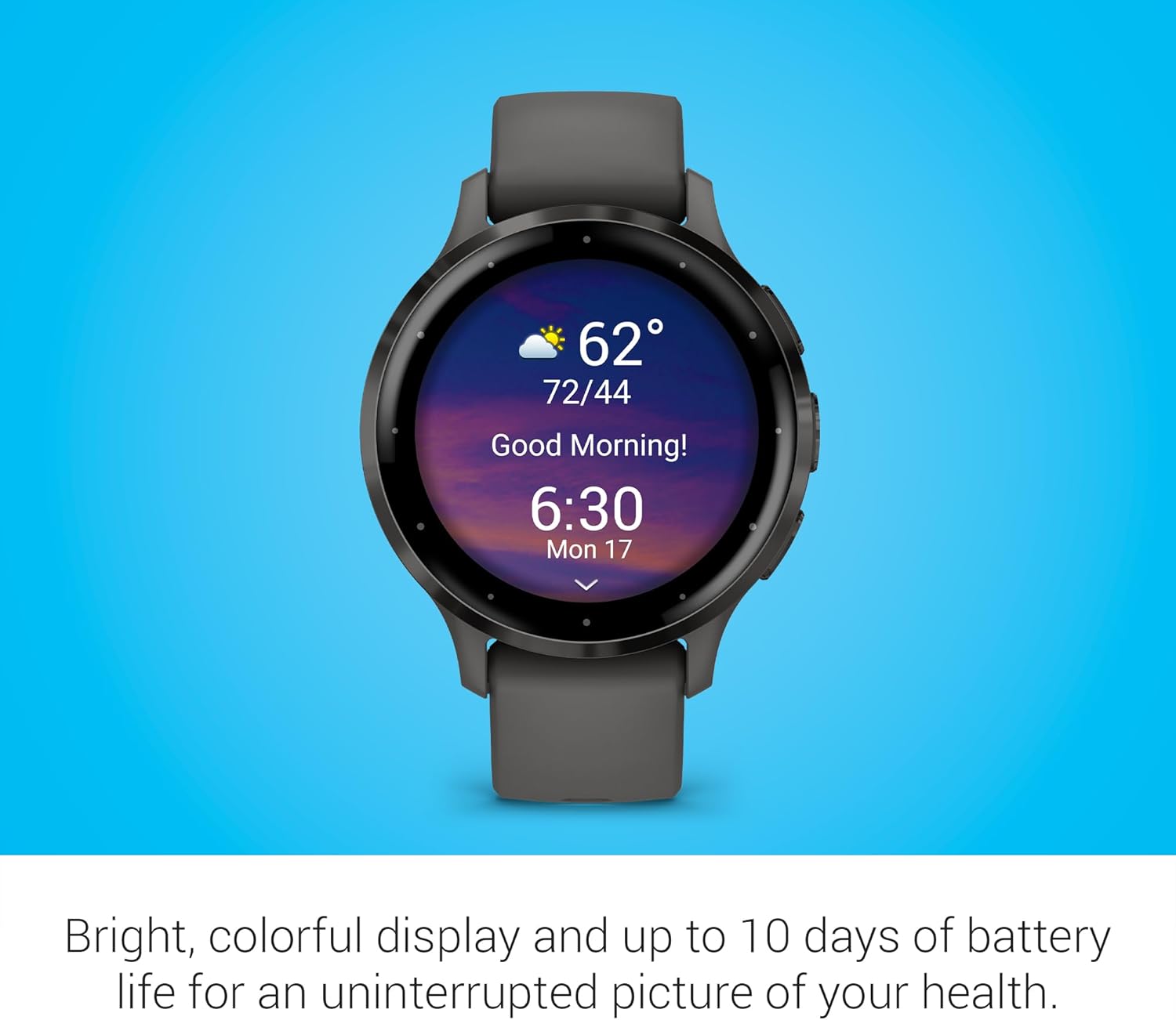 Garmin Venu 3S Running GPS Smartwatch with AMOLED Display  Advanced Health  Fitness Features  Up to 14 Day Battery Life with Signature Power Bundle | Slate with Pebble Gray Silicone Band