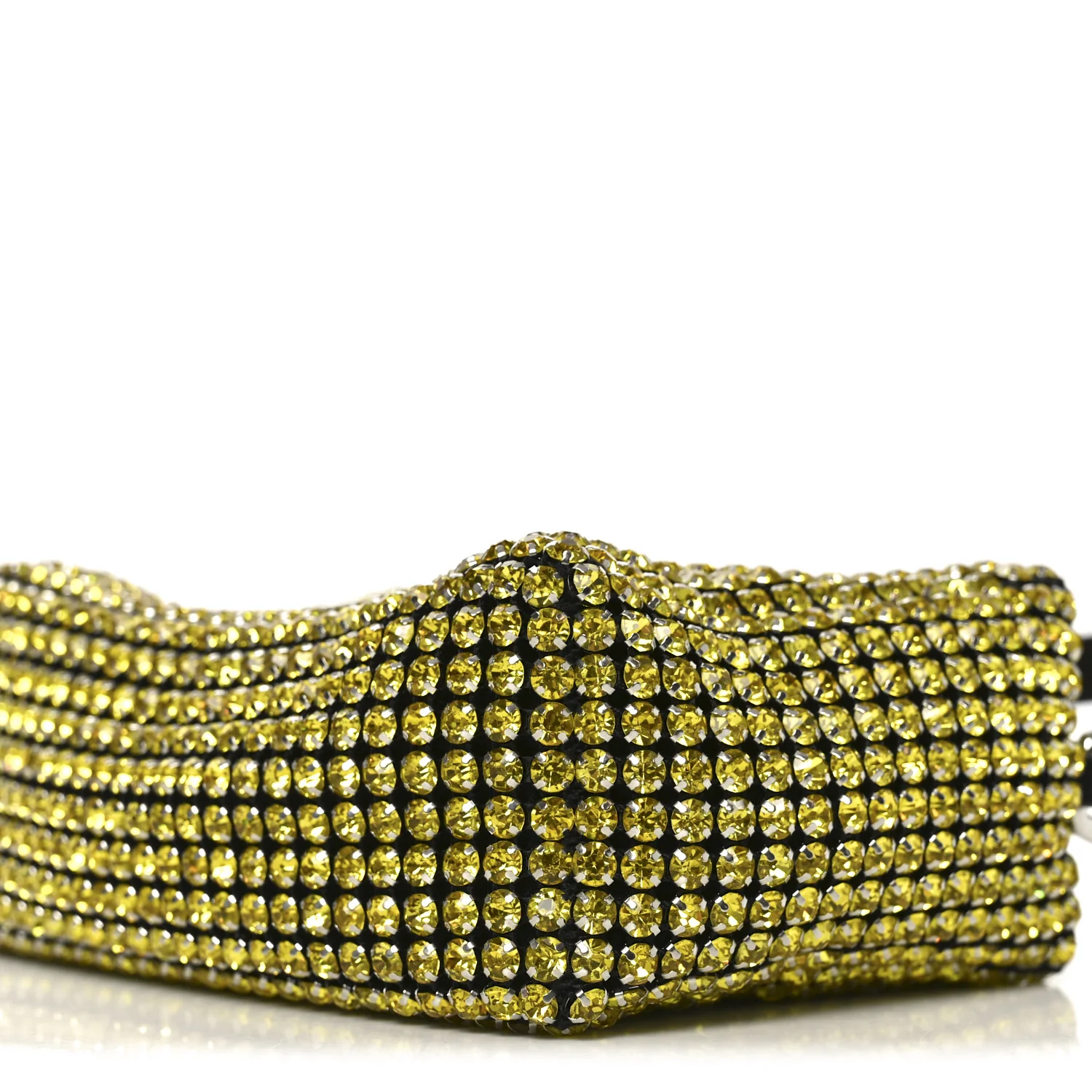 Mesh Crystal Rhinestone Mini Heiress Pouch Porcelain