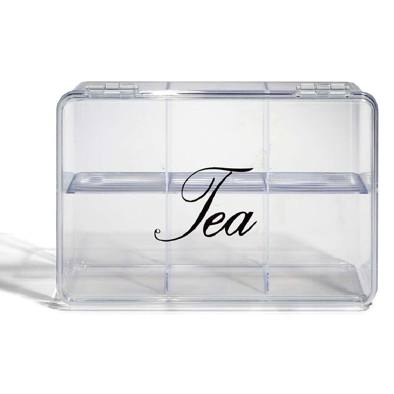 Boîte à thé plastique transparent 21,5x15x8,5cm