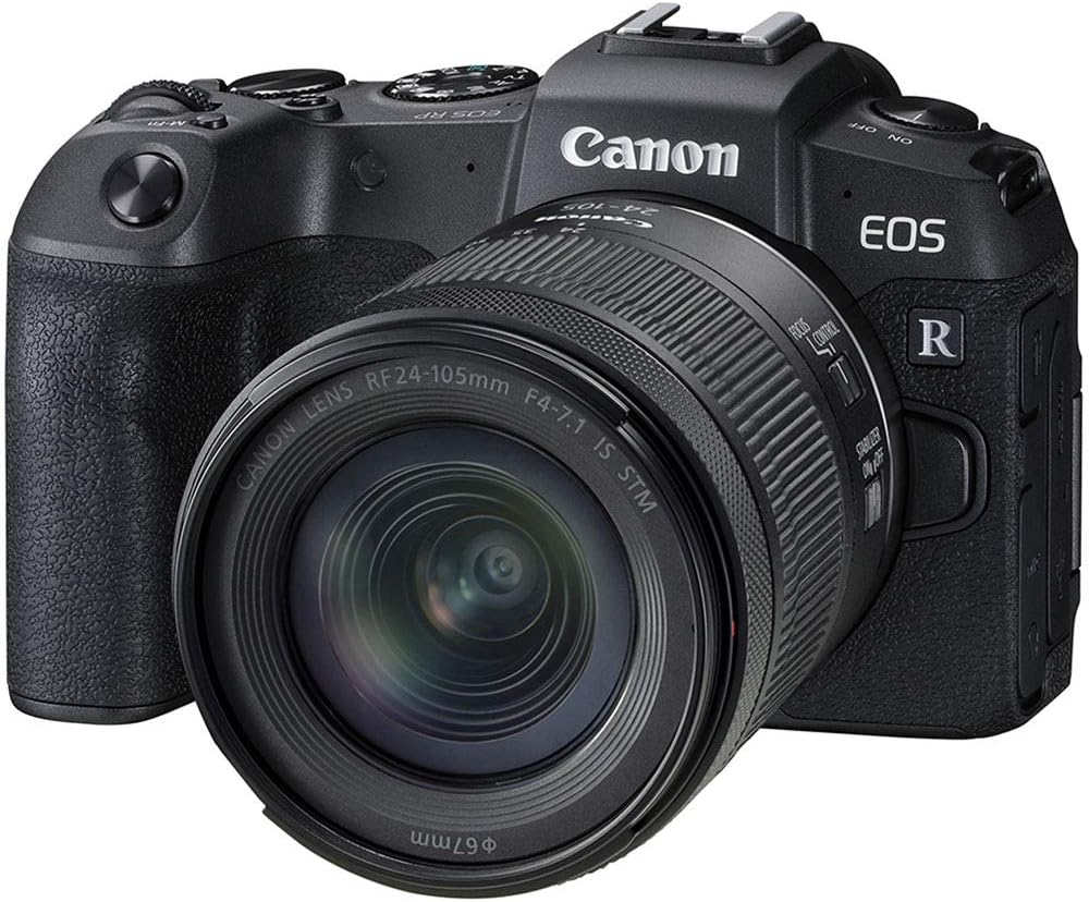 Canon EOS RP Full-Frame Mirrorless Interchangeable Lens Camera + RF24-105mm Lens F4-7.1 is STM Lens Kit- Compact and Lightweight for Traveling and Vlogging  Black (3380C132)