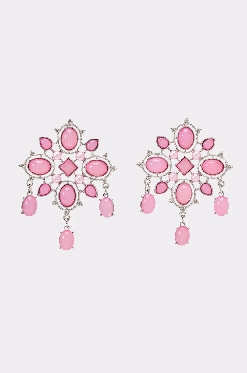 FESTIVAL VIBES STATEMENT EARRING IN PINK - Akira Store