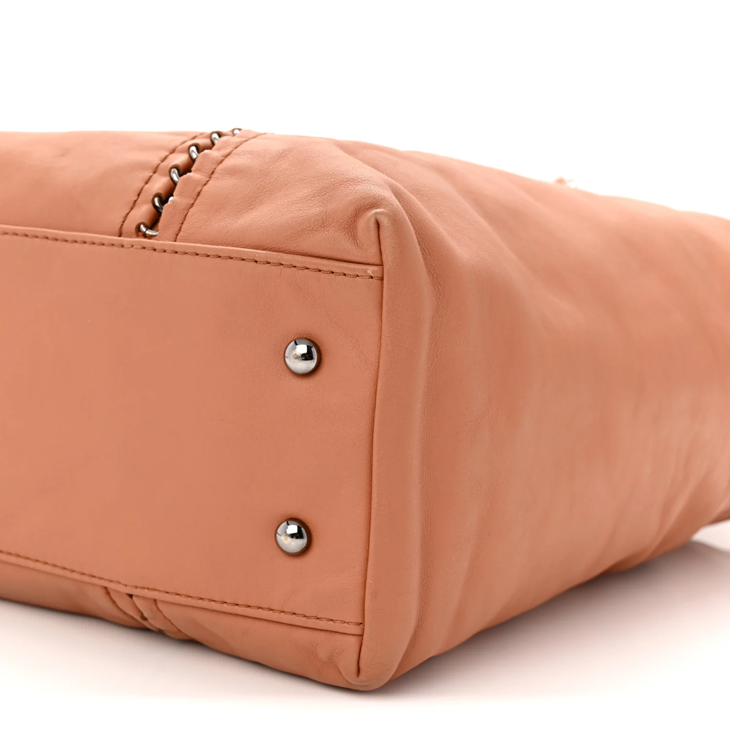 Smooth Calfskin Luxe Ligne Tote Dark Beige