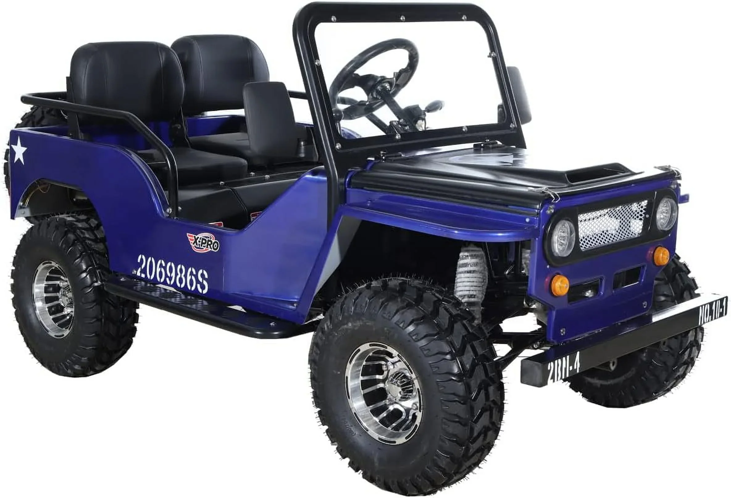 X-Pro 125cc Jeep Go Kart, 3-Speed Semi-Automatic Transmission w/Reverse, Big 18 Aluminum Rim Wheels