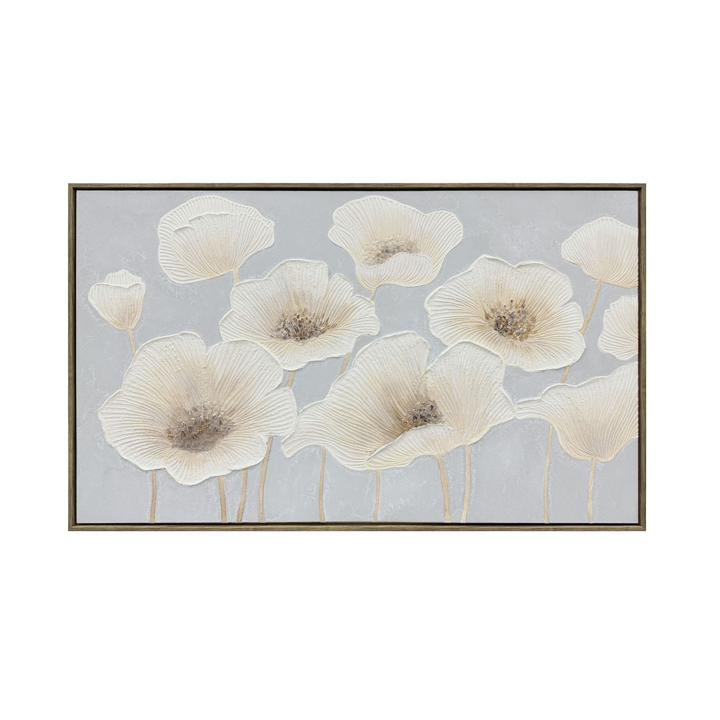 Soft Petals Framed Textured Print 100x60cm