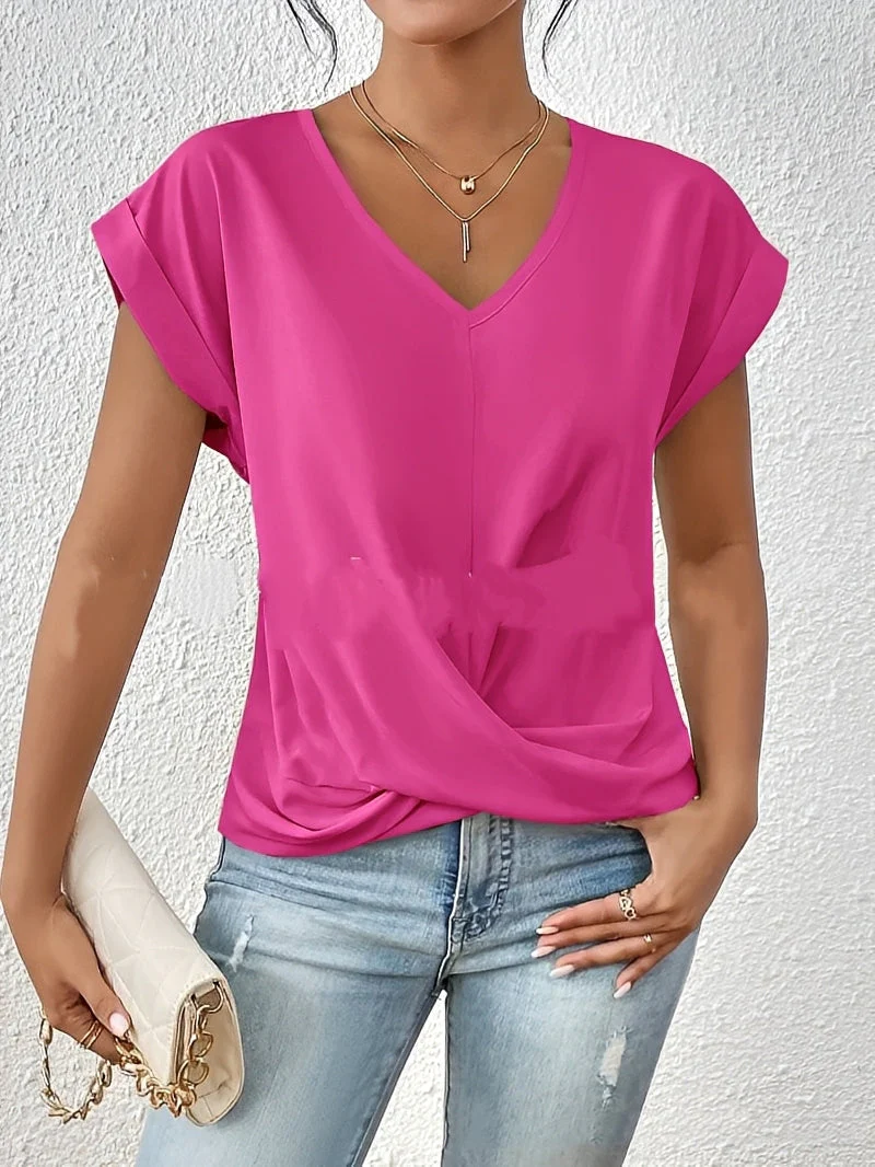 Lucie – T-shirt à col en V pour femmes – pour tous les jours