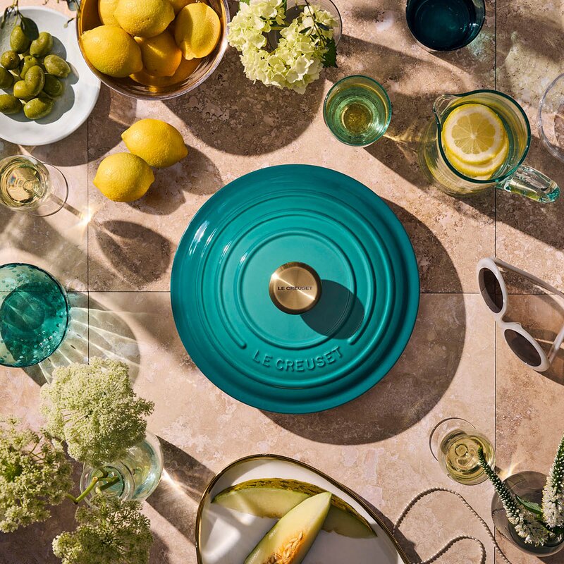 Signature støpejernsgryte rund 24 cm 4,2L Bleu Riviera