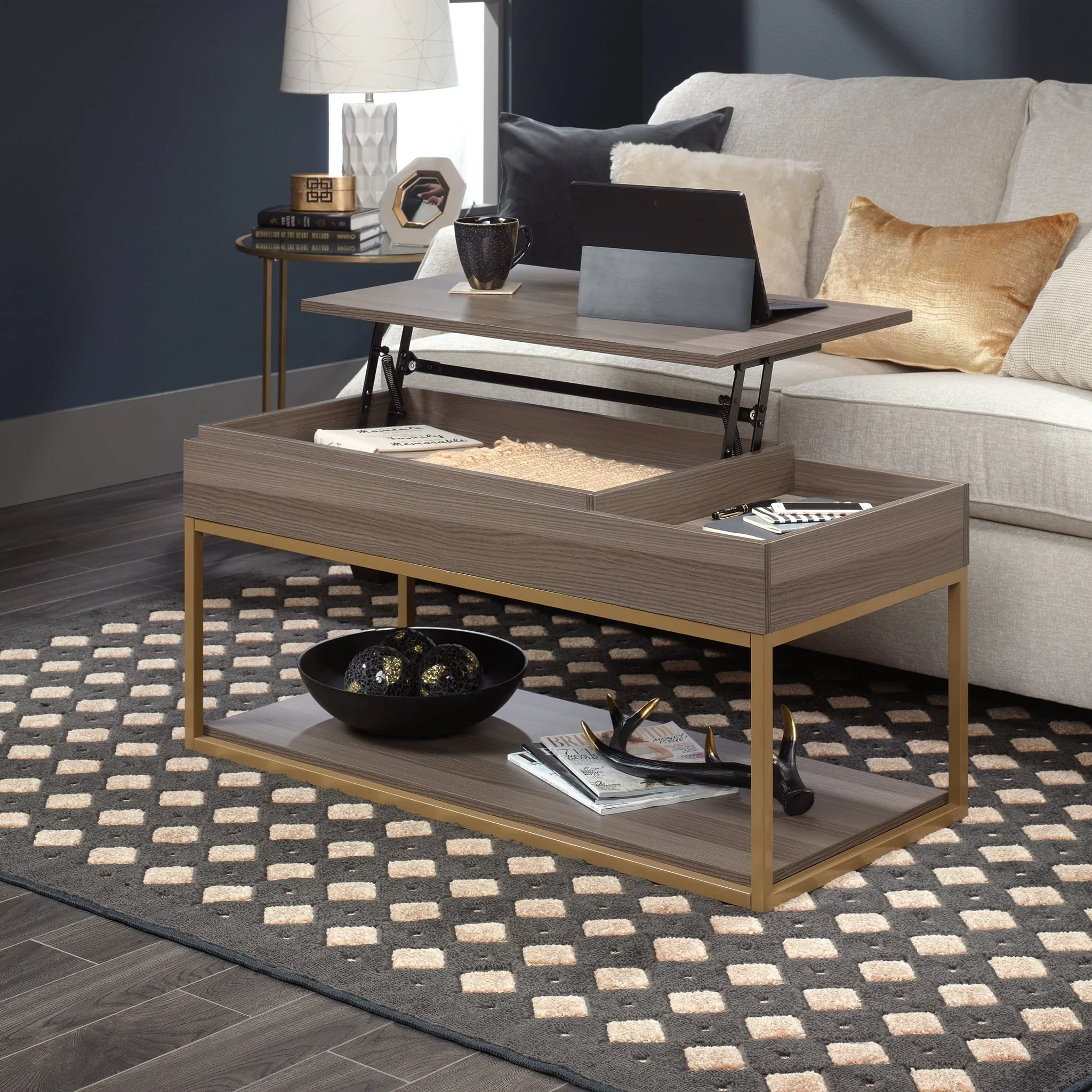 Better Homes & Gardens Nola Lift Top Coffee Table, Fine Ash Finish