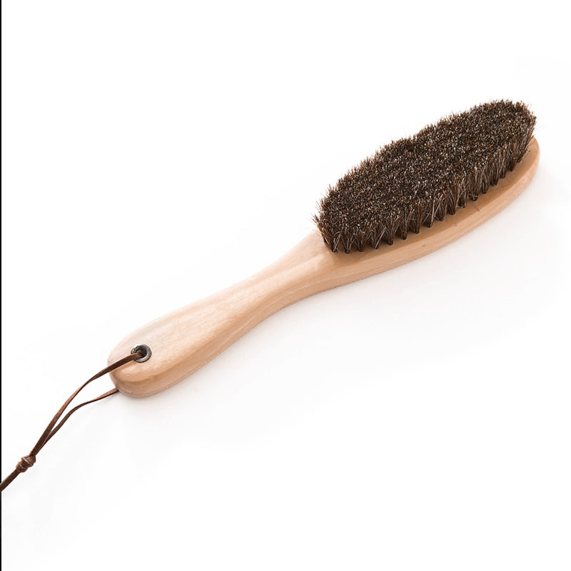 Black Horse Hair 25cm Red Handle Wooden Cloth Brush for Cleaning Brush