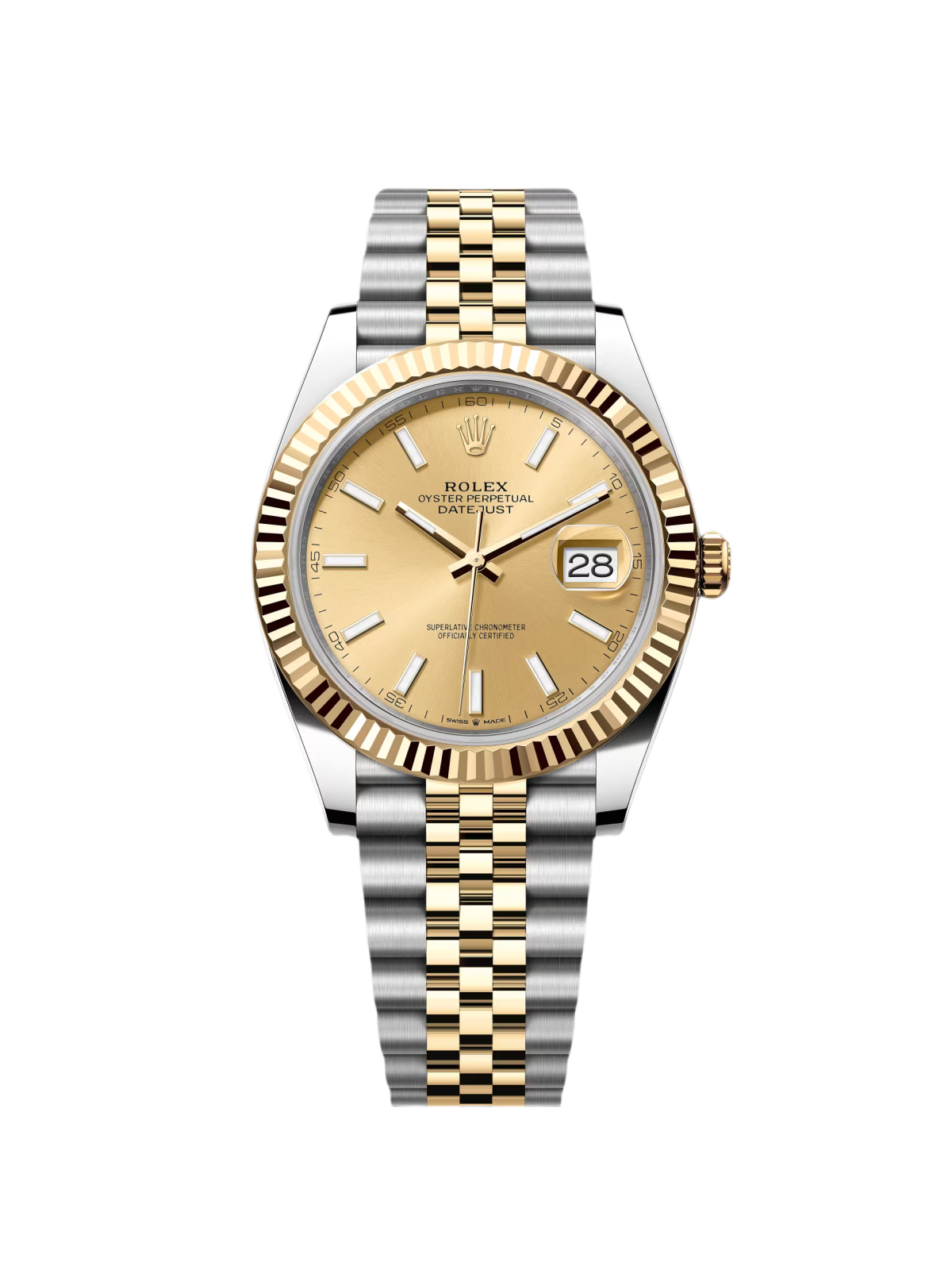 【Super Clone】RLX  Datejust 41mm 126333 Champagne Index Jubilee Steel and Yellow Gold Mens Watch