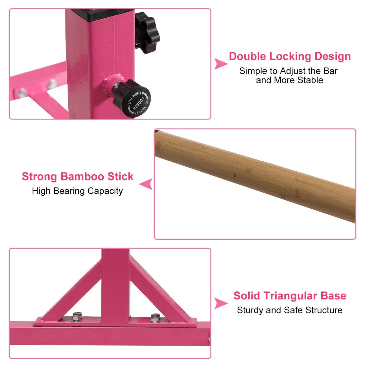 Kids Gymnastics Parallel Bars Double Horizontal Bars Adjustable Width Height - Image 7