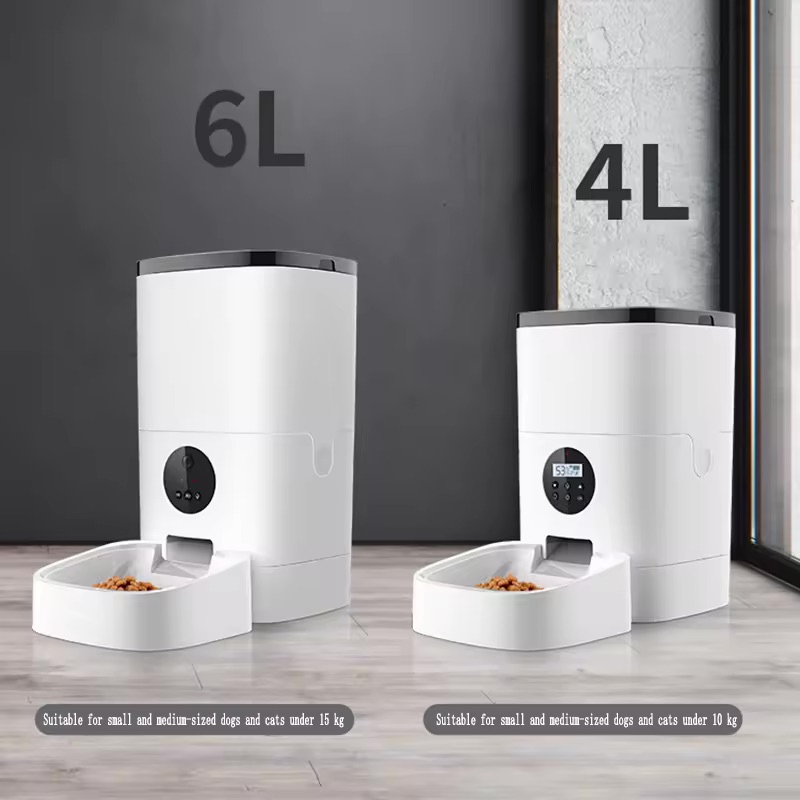 Automatic Portable Battery-Powered Comedero Inteligente Button Control Timed Food Dispenser Voice Recording for Cats