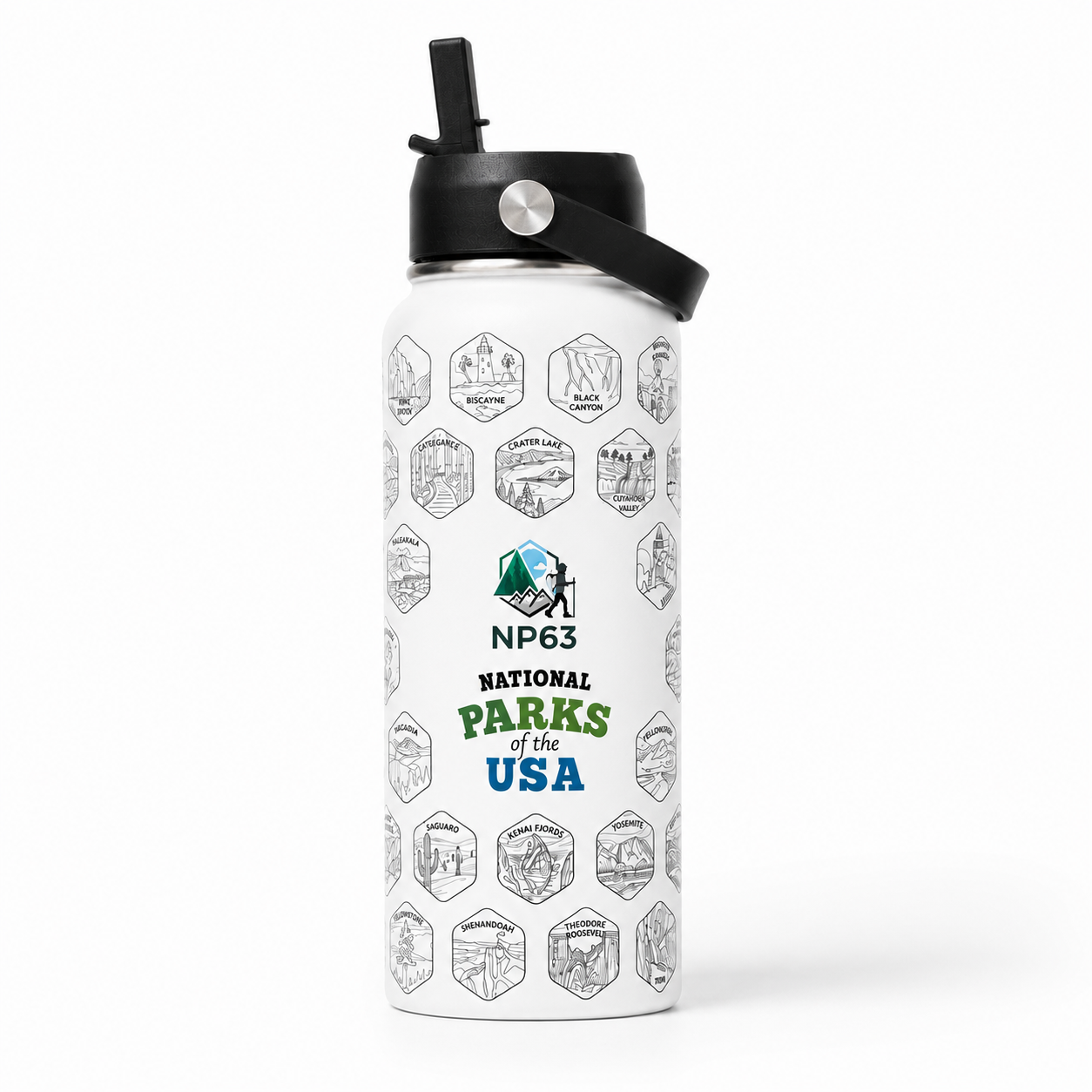 NP63 National Parks Water Bottle + Stickers