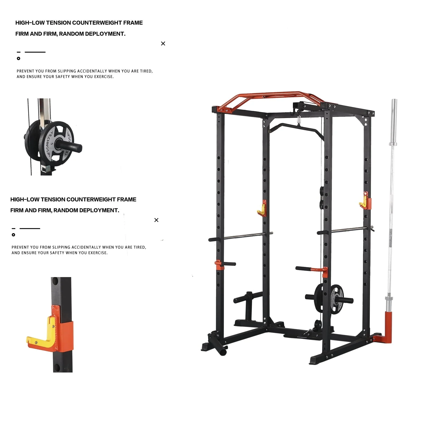 Best Multifunctional Barbell Rack 1400 lb Capacity Barbell Weight Rack Home Gym Fitness Adjustable Squat Rack Weight Lifting Bench Press Push - Ups