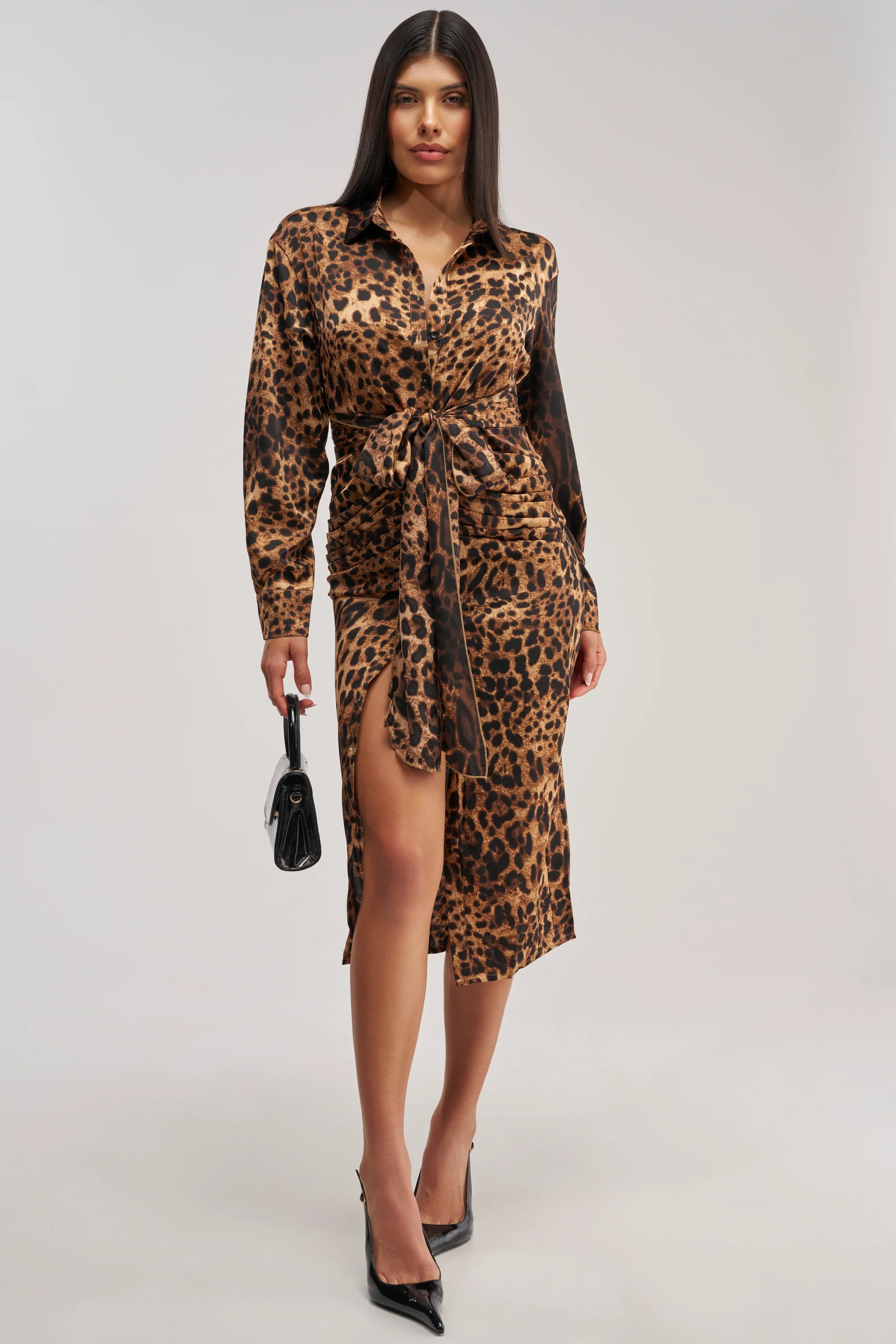 GOLDEN RADIANCE CHEETAH MIDI DRESS - Akira Store