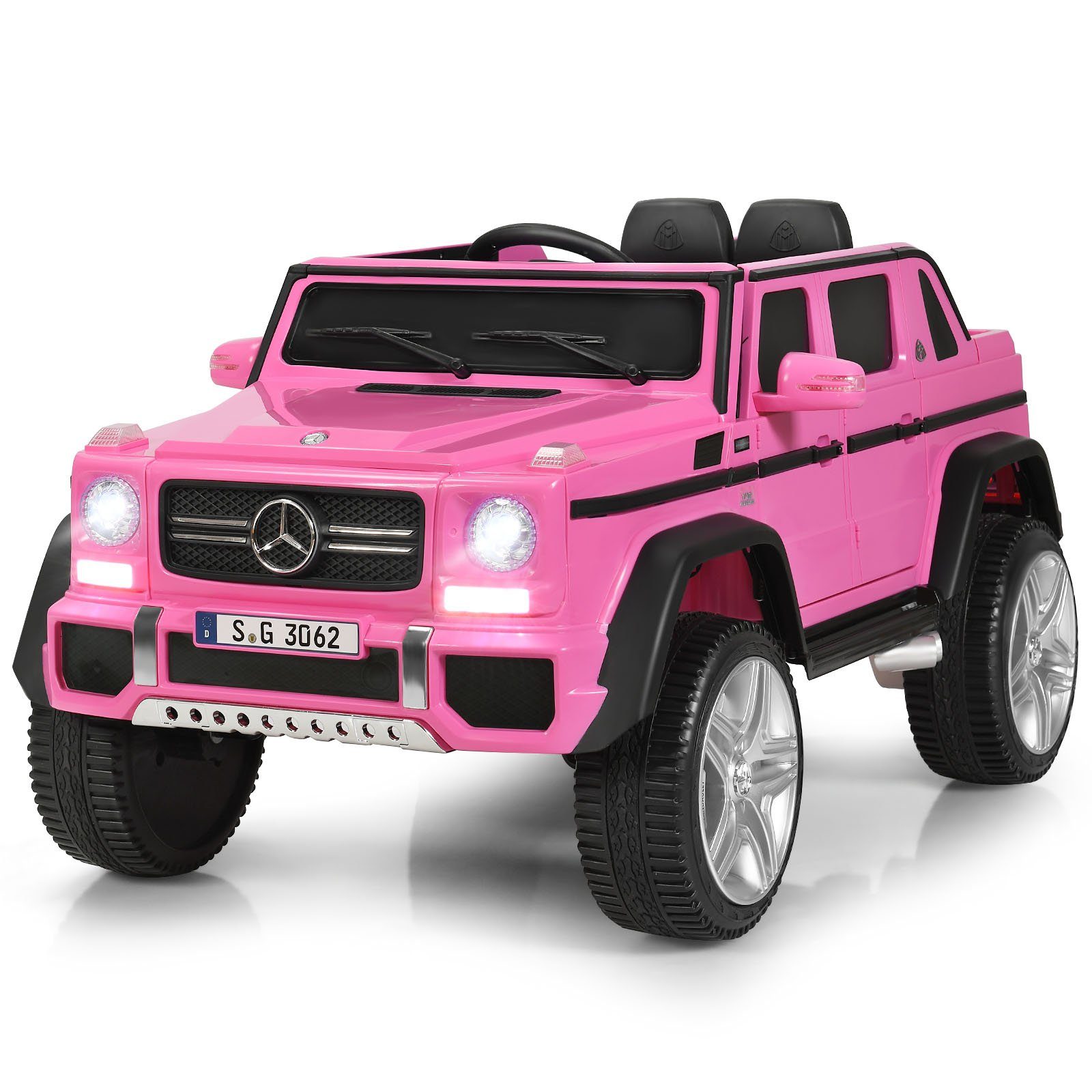 COSTWAY Elektro-Kinderauto Mercedes Benz, avec musique et LED, 2,5-5,5 km/h