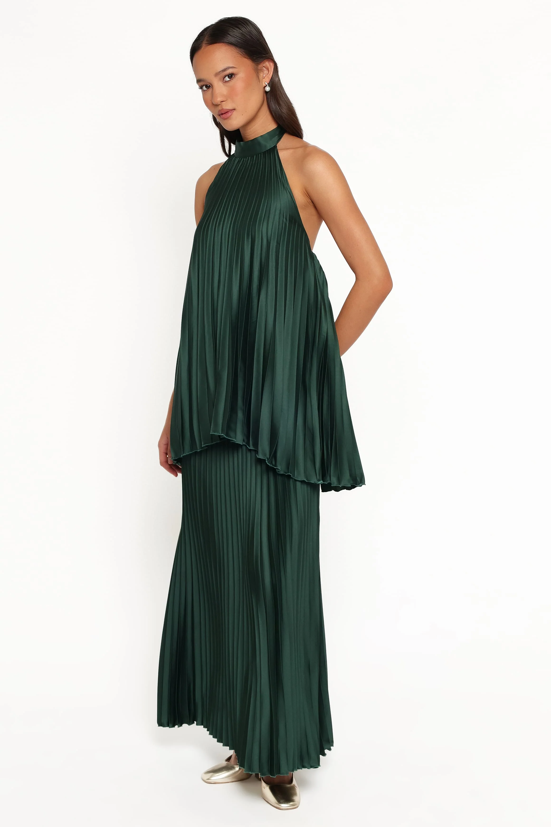 Darina Pleated Skirt Set - Olive