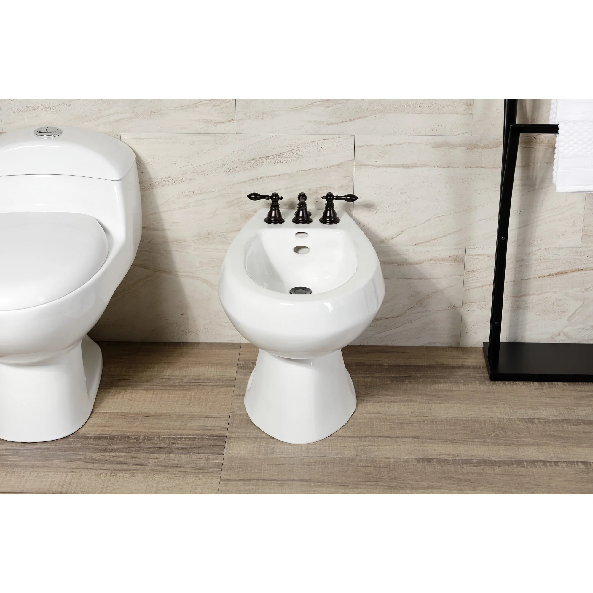 Kingston Brass KB320ACL American Classic Three-Handle Bidet Faucet, Matte Black