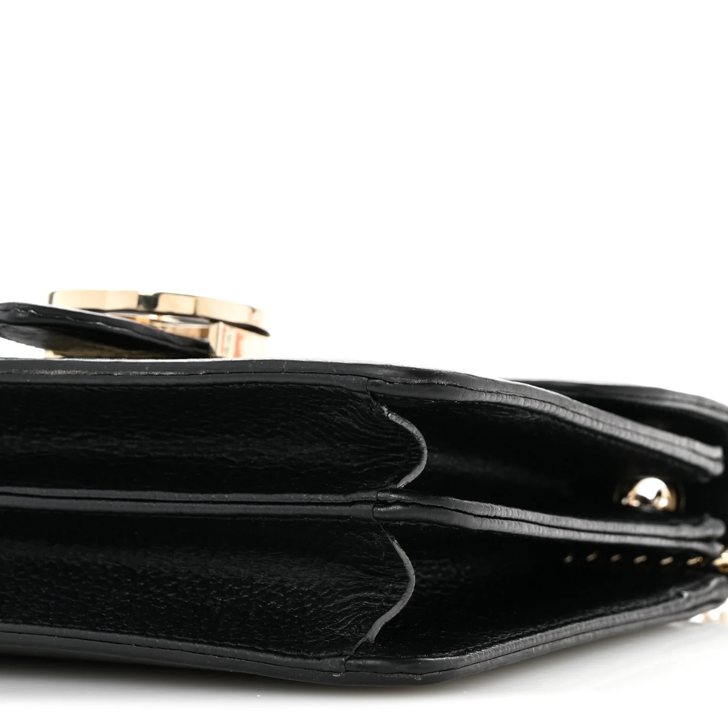 Dollar Calfskin Small Interlocking G Shoulder Bag Black
