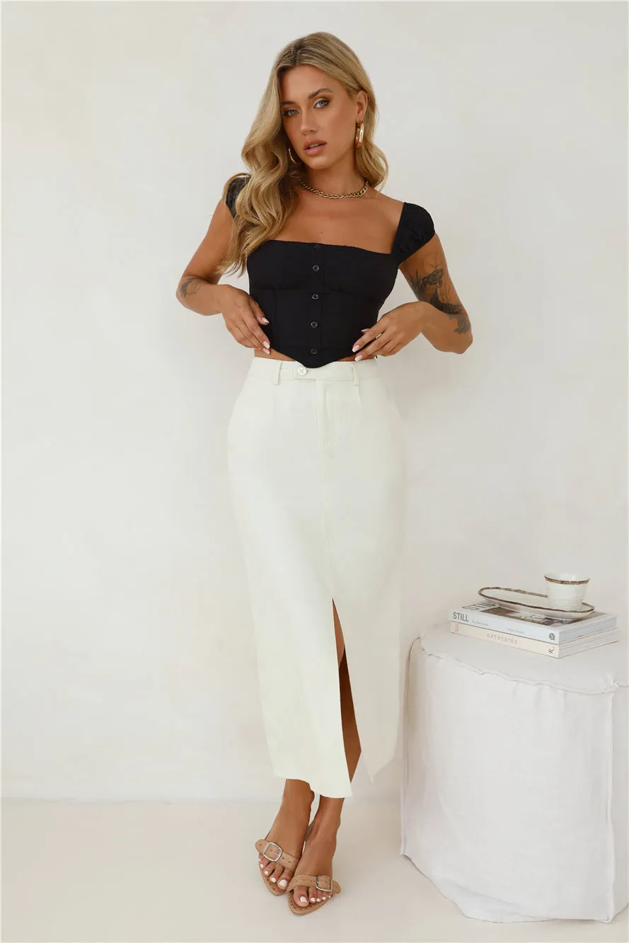 Tracking You Maxi Skirt Beige