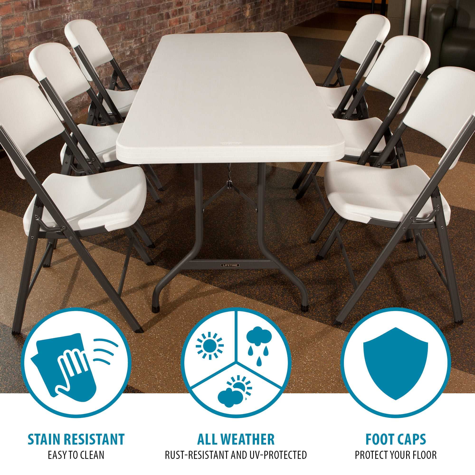 6' Commercial Grade High-Quality Folding Table, White - Image 6