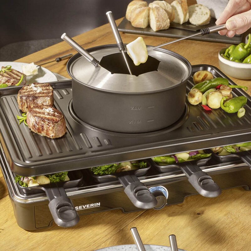 Fondue-raclette kombinert 2-i-1 RG 2347 svart