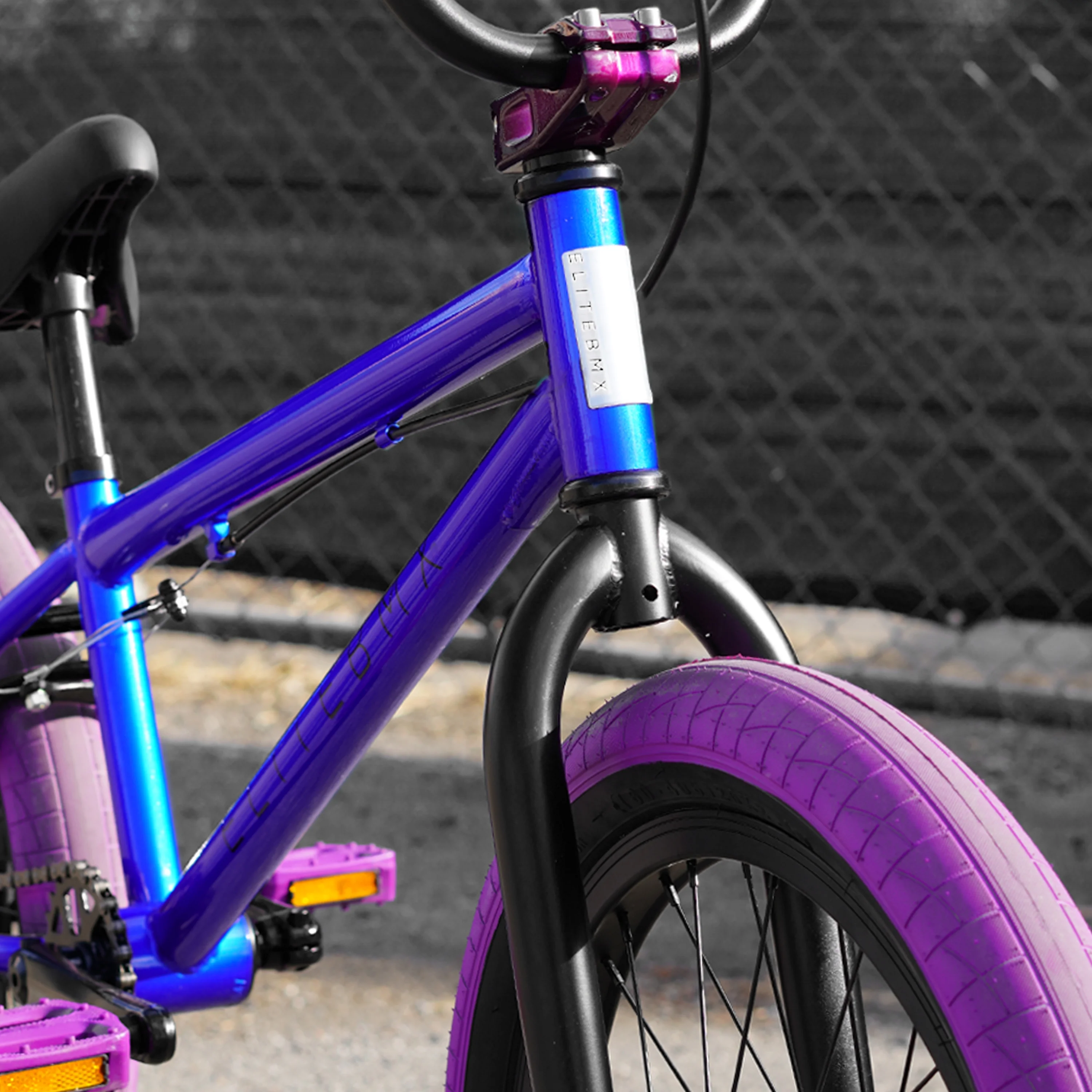 BMX Bicycle 20” Freestyle Bike Stealth Blue Purple Ideal for Ages 7 to 18 Years(20.5 in/Blue Purple) - Image 4