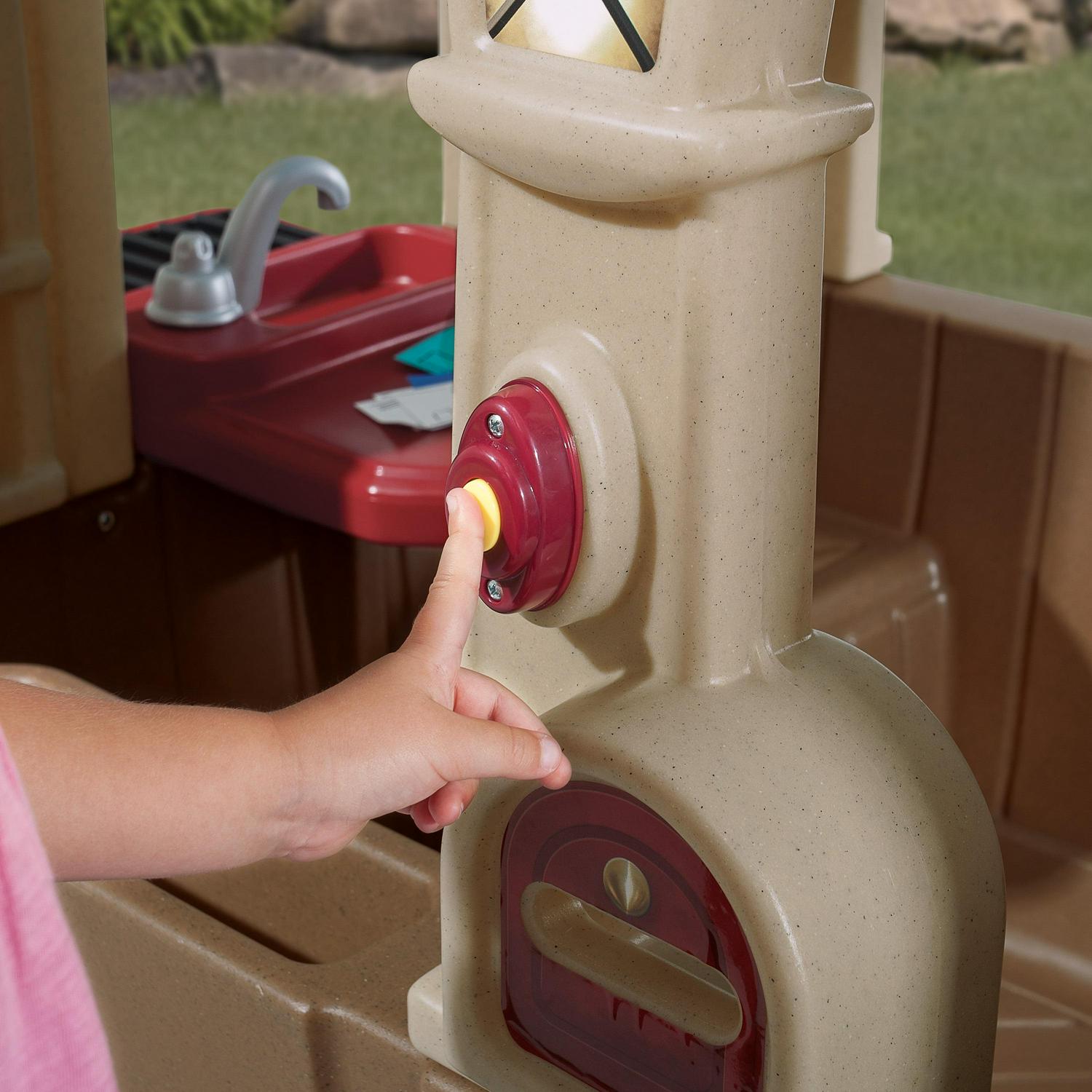 Happy Home Cottage Grill Brown Playhouse Plastic Kids Outdoor Toys Image 9