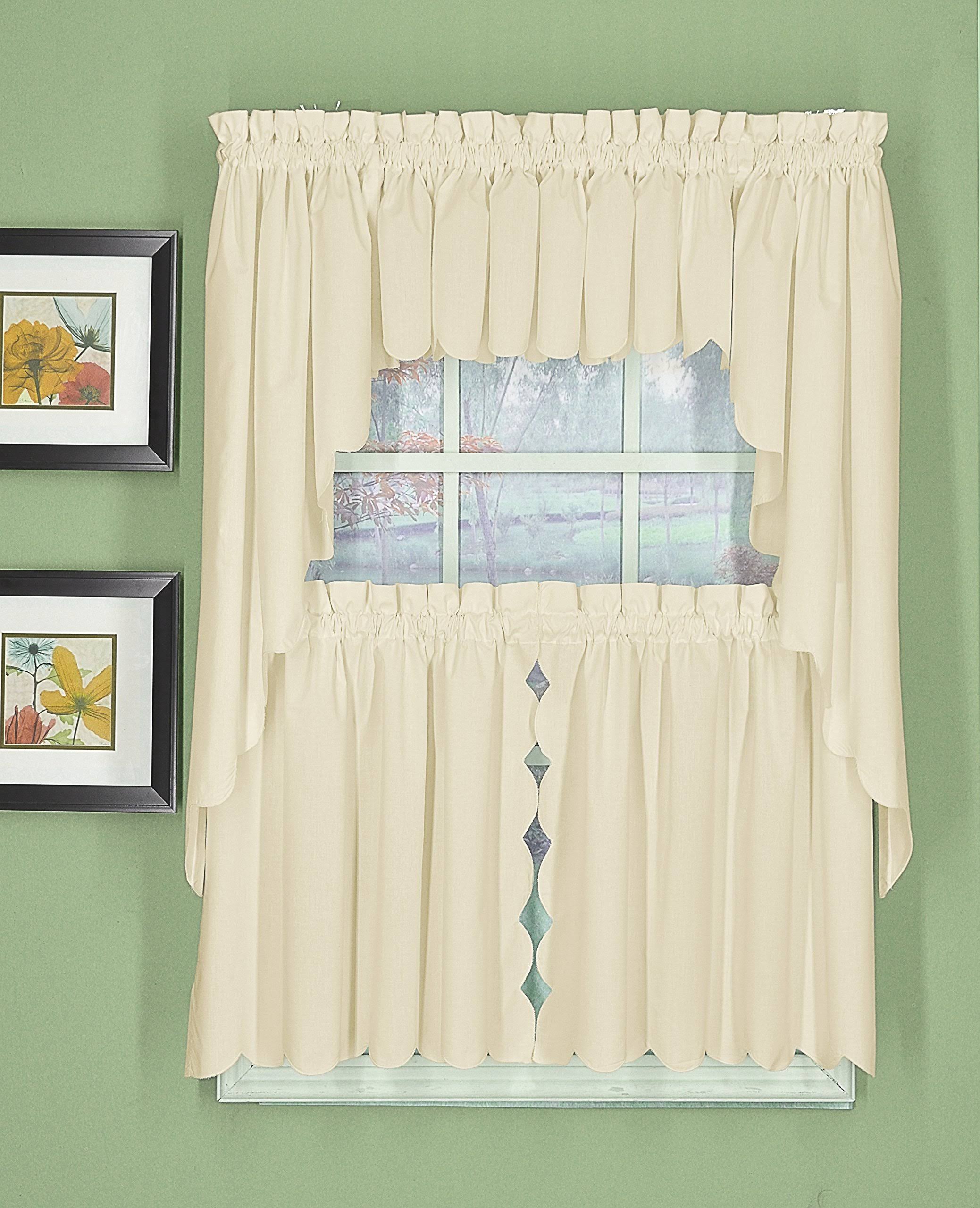 Today's Curtain Orleans Tier Pair with Tiebacks, Ecru