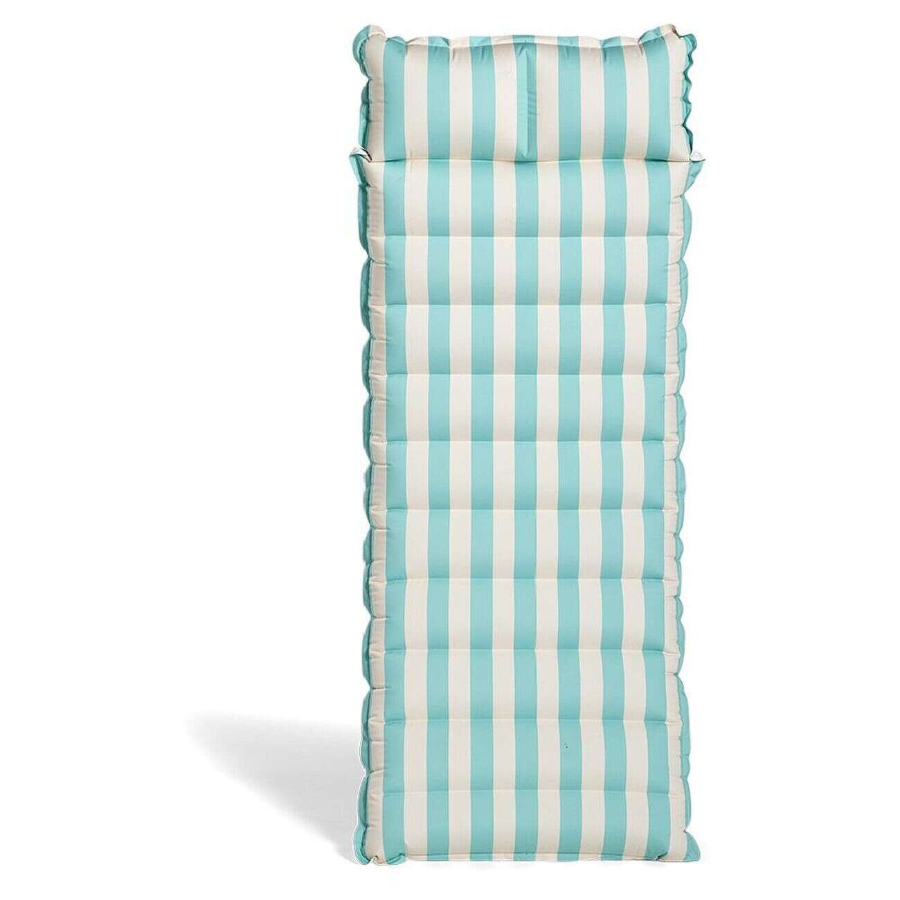 Matelas gonflable toucher doux effet peau de pêche bleu ou rose 168x66xH17cm