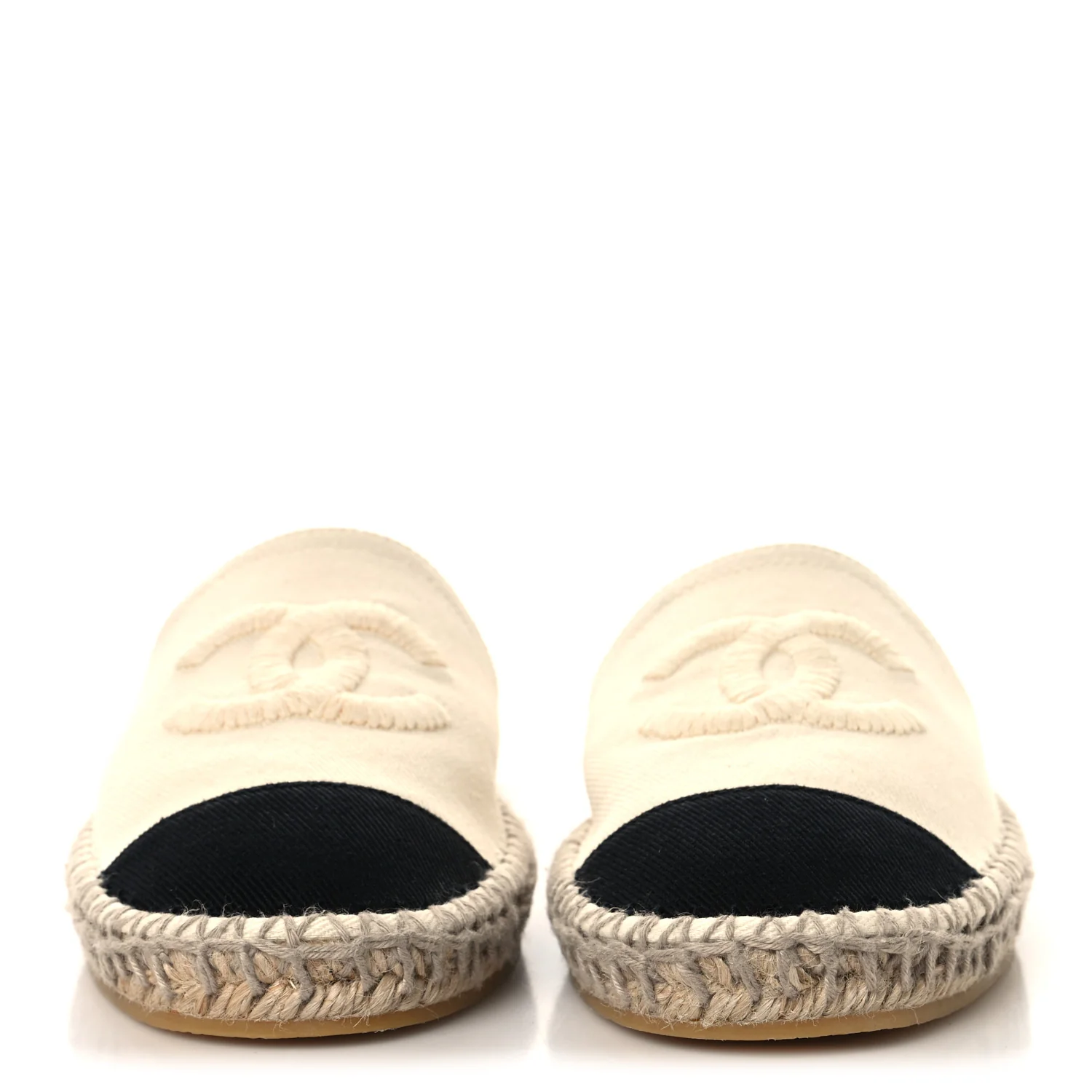 Denim CC Espadrille Mules 38  White Black