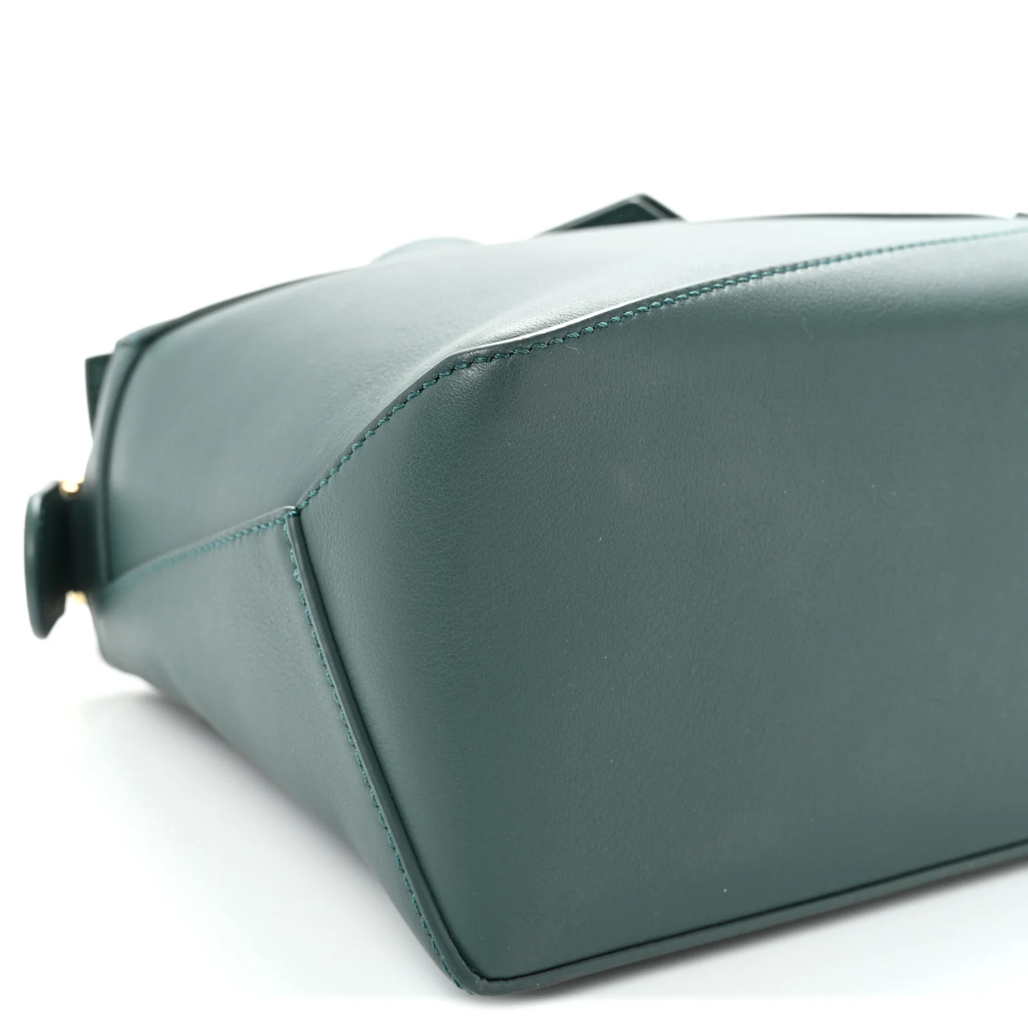Calfskin Small Puzzle Edge Bag Bottle Green