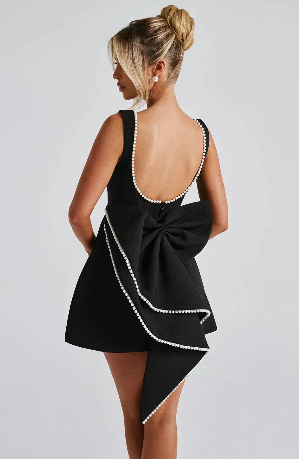 Robe de cocktail pour femme à dos noué