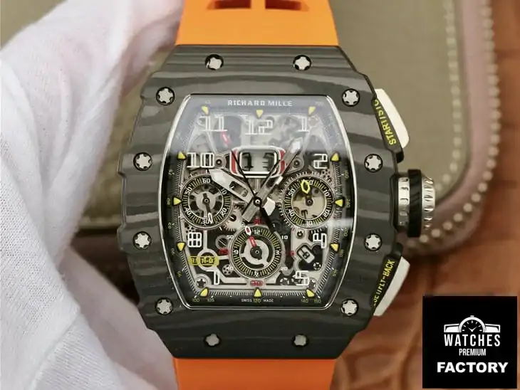 Richard Mille RM11-03 KV Factory Orange Rubber Strap