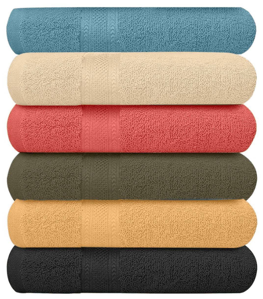 Springfield Linen Luxurious Viscose Embroidered 6 Pack Bath Towels Extra-Absorbent 100% Cotton - 27 inch x 54 inch, Size: 27 x 54, Blue