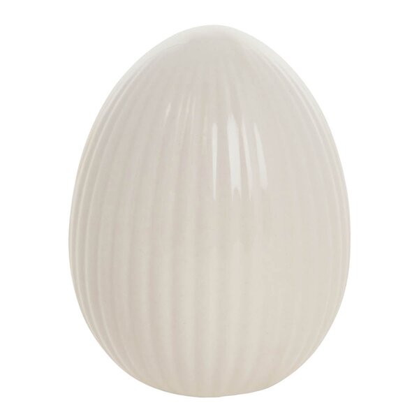 Delinne dekorasjon egg 7,7 cm offwhite