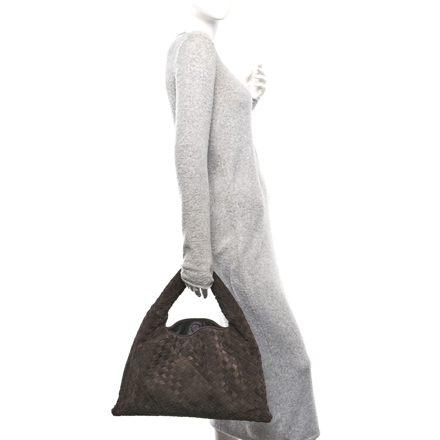Suede Intrecciato Small Hop Fondant