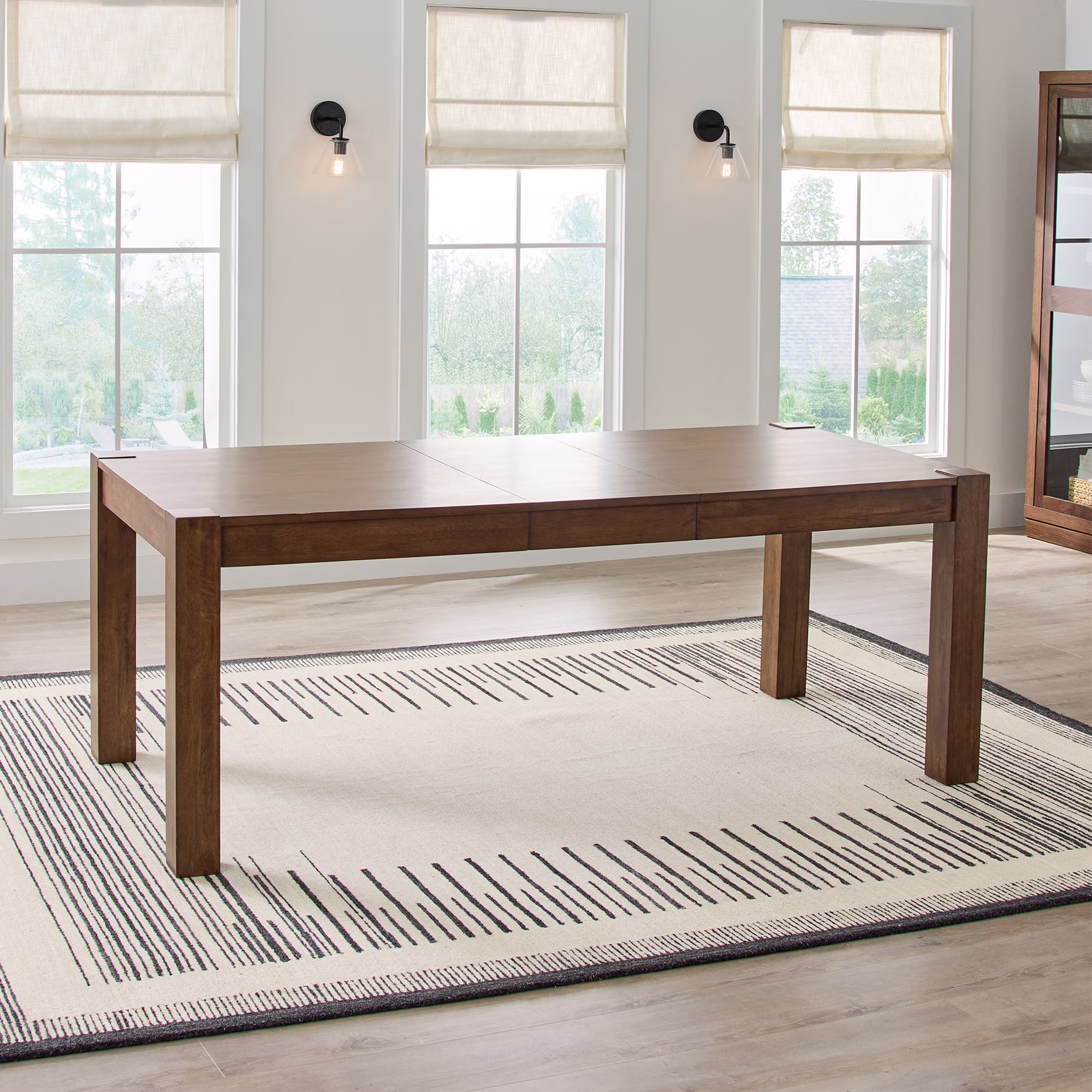 Better Homes & Gardens Bryant Solid Wood Extendable Dining Table, Light Honey Finish