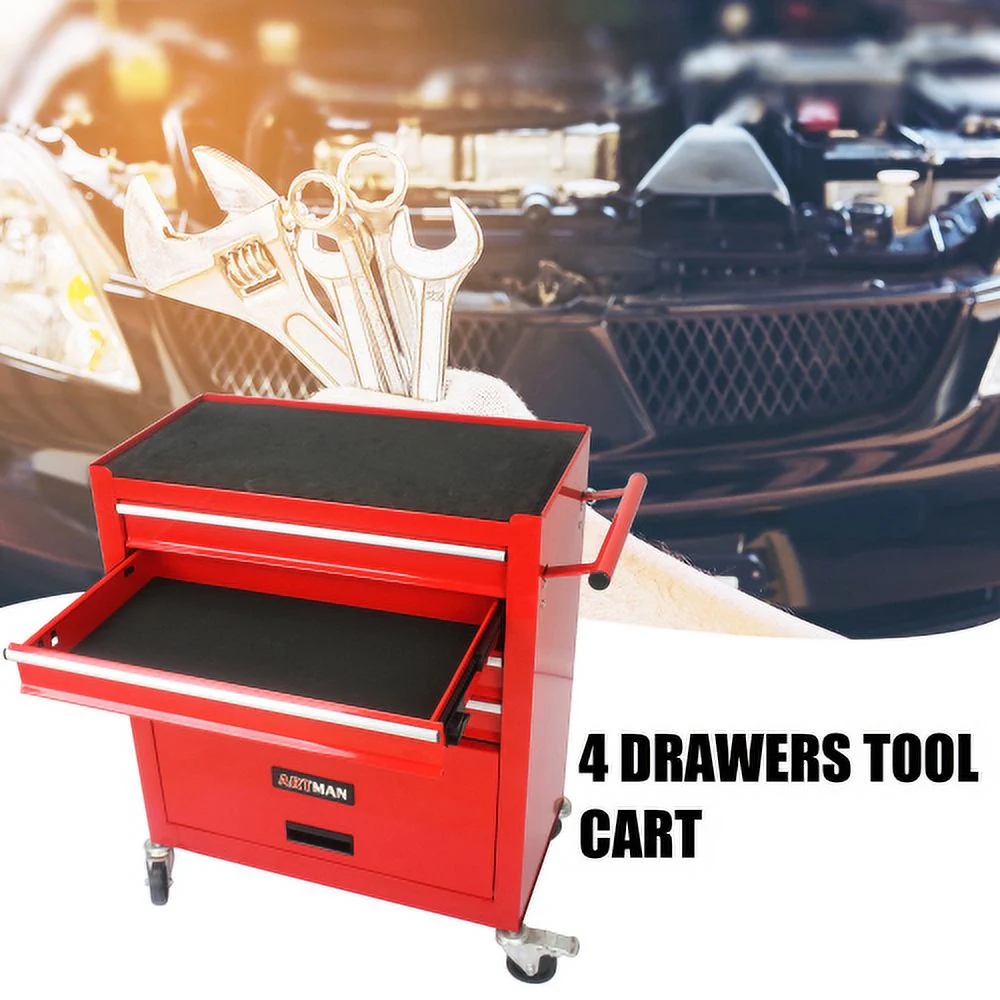 ARTMAN 4 Drawers Rolling Tool Cart With Wheels,Metal Tool Chest Garage Storage Cabinet,Removable Toolbox Organizer for Workshop, Garage