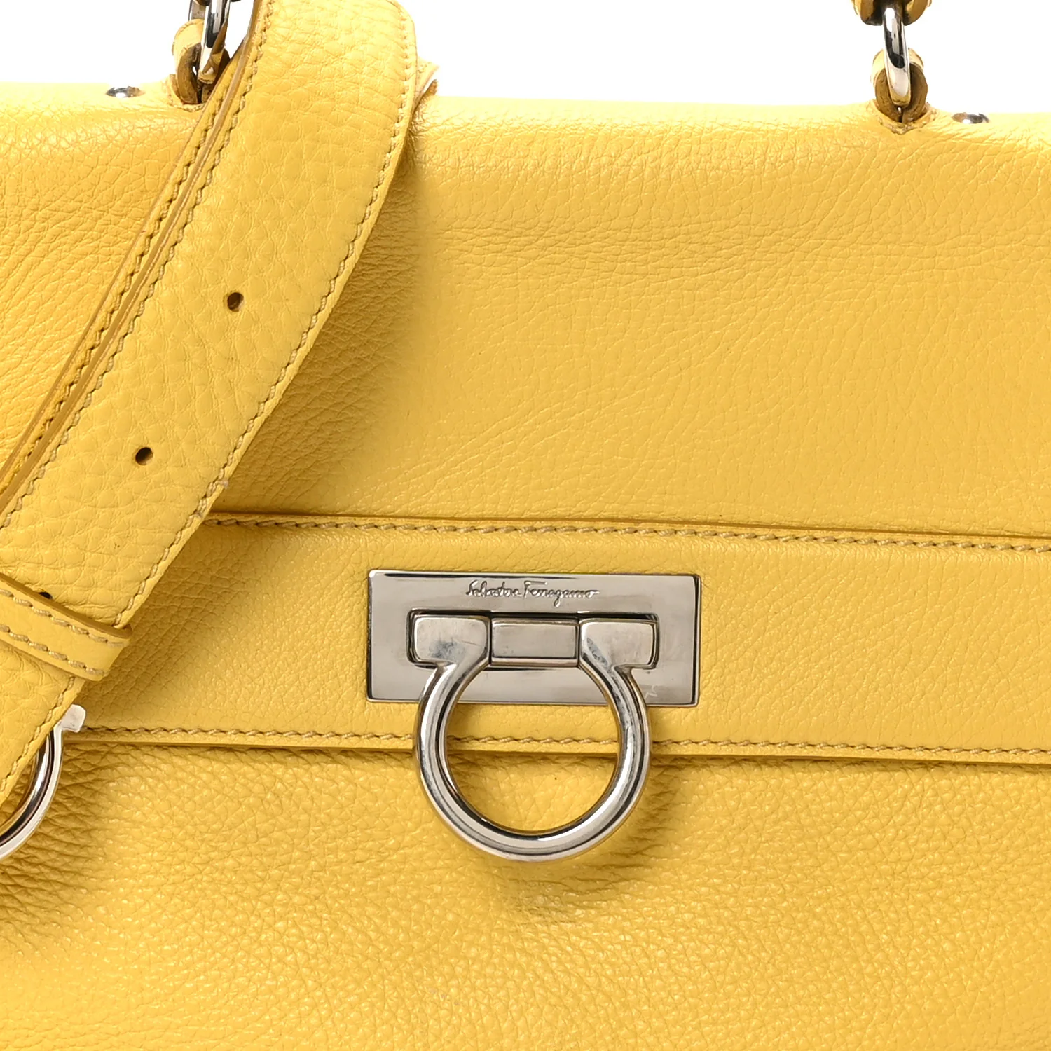 Calfskin Sofia Gancini Satchel Yellow