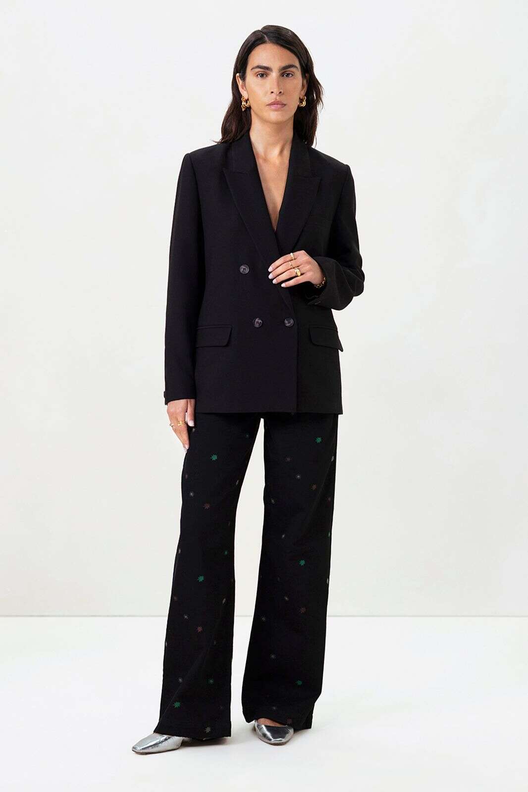 Zwarte double breasted blazer