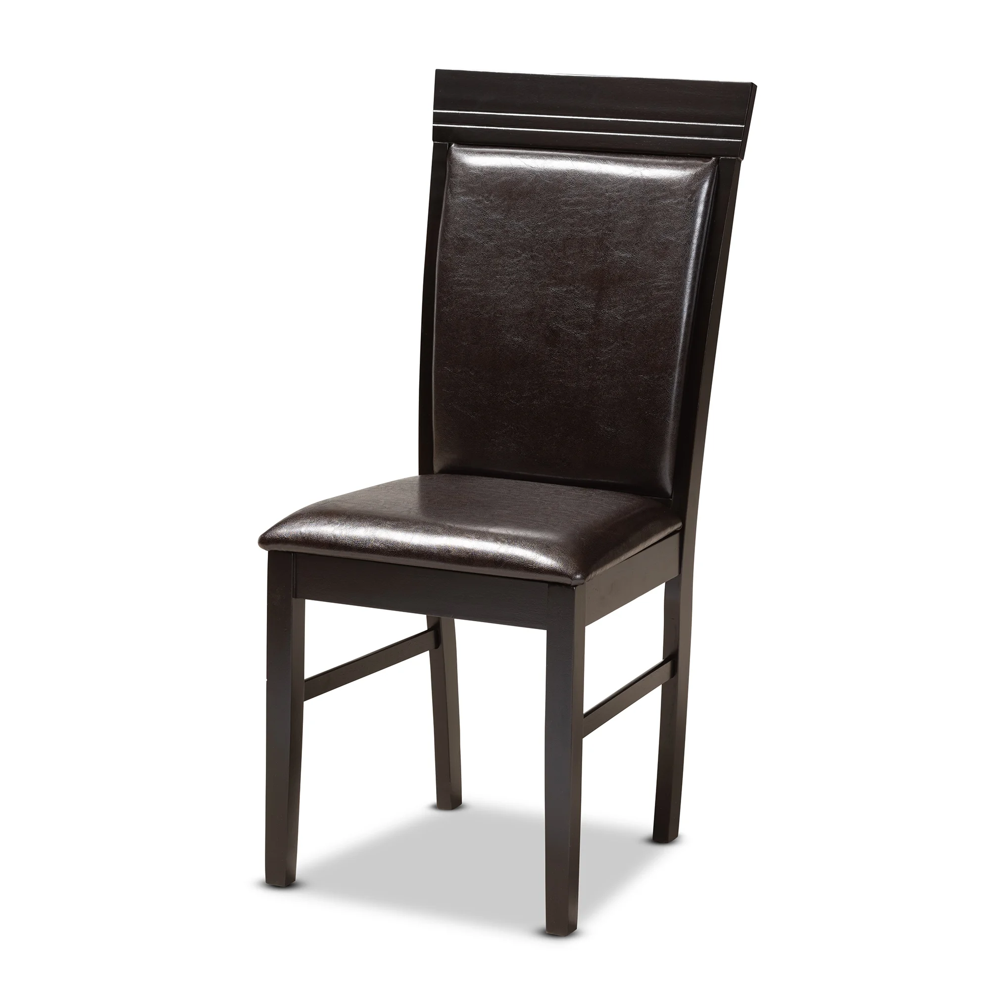 Lanier Modern and Contemporary Sand Fabric Upholstered Dark Brown Finished 2-Piece Wood Dining Chair Set - Image 3