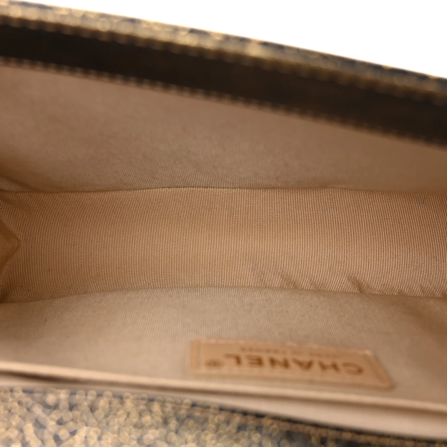 Cracked Metallic Calfskin Quilted Medium Boy Flap Gold