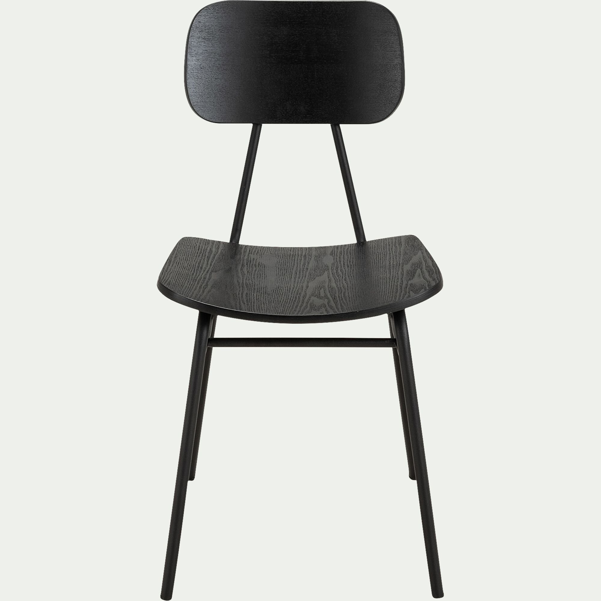 LORA - Chaise en bois de frêne et acier - noir