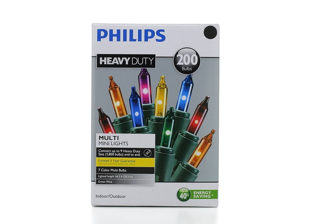 Philips 200ct Multi Heavy Duty Mini String Christmas Lights