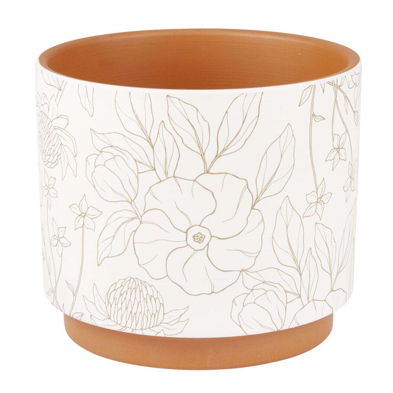 Pot en terre cuite imprimée Ø14xH12cm (4 modèles)